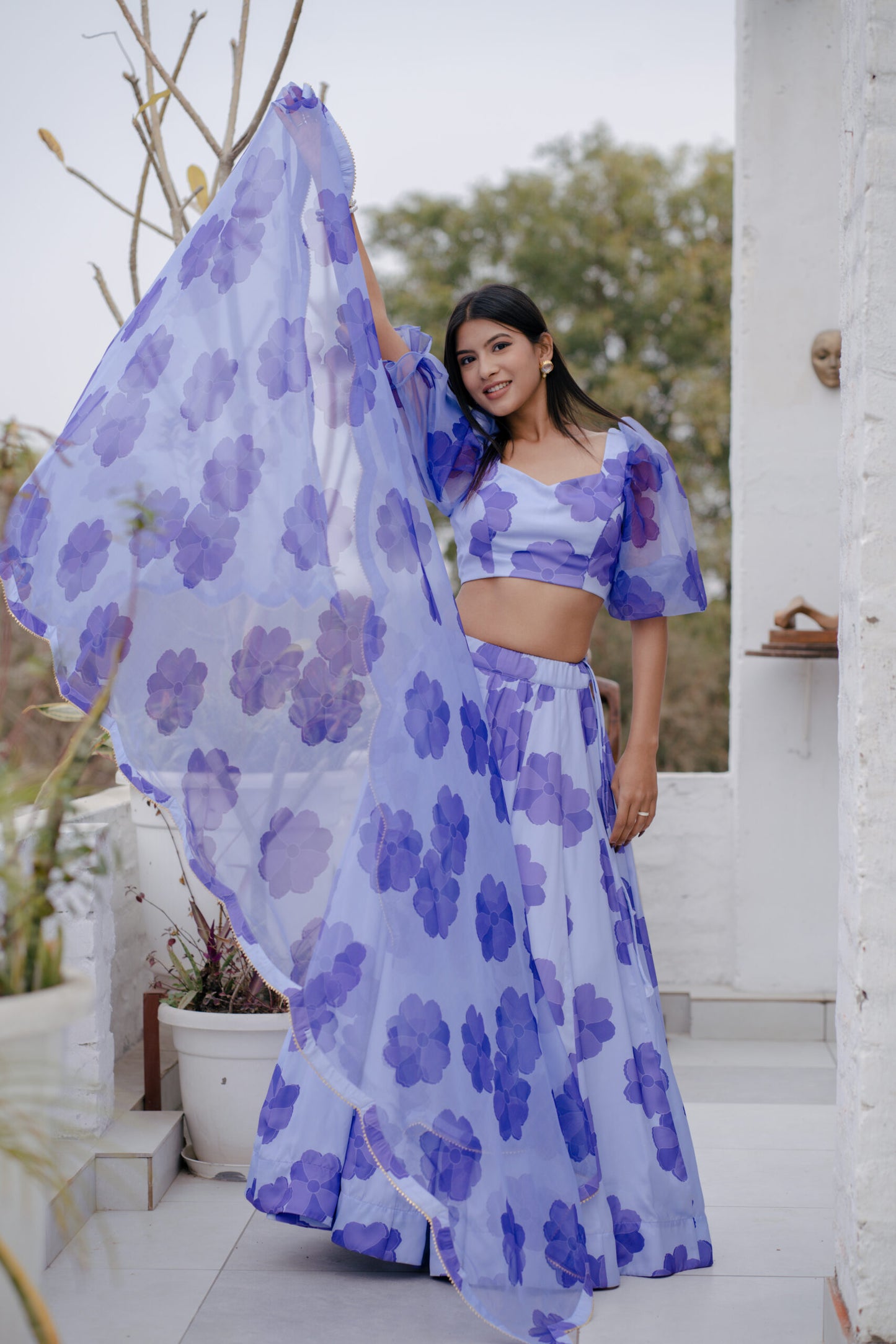 Avasha Lavender Blossom Lehenga Set