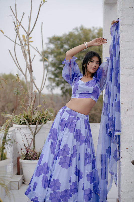 Avasha Lavender Blossom Lehenga Set