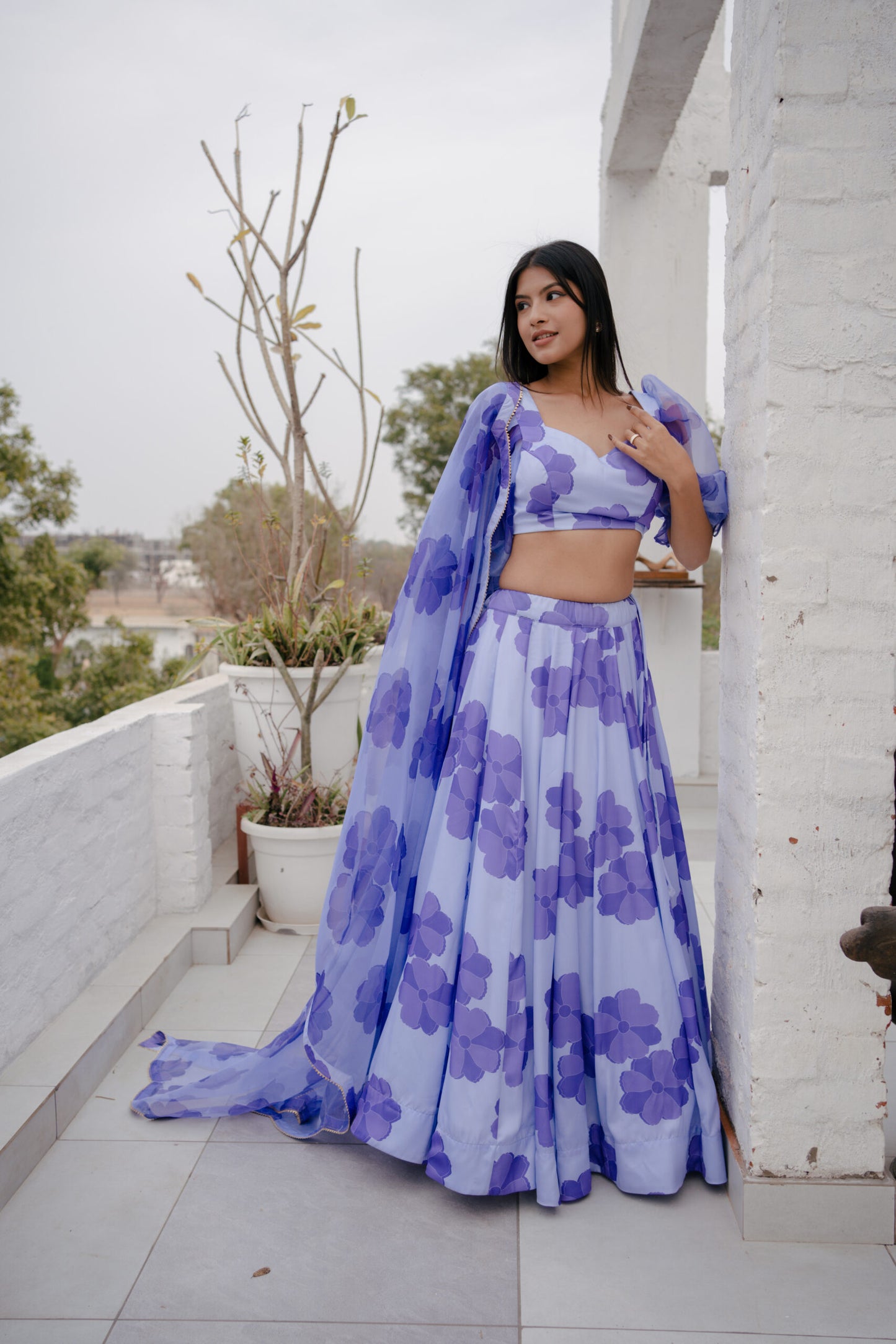 Avasha Lavender Blossom Lehenga Set