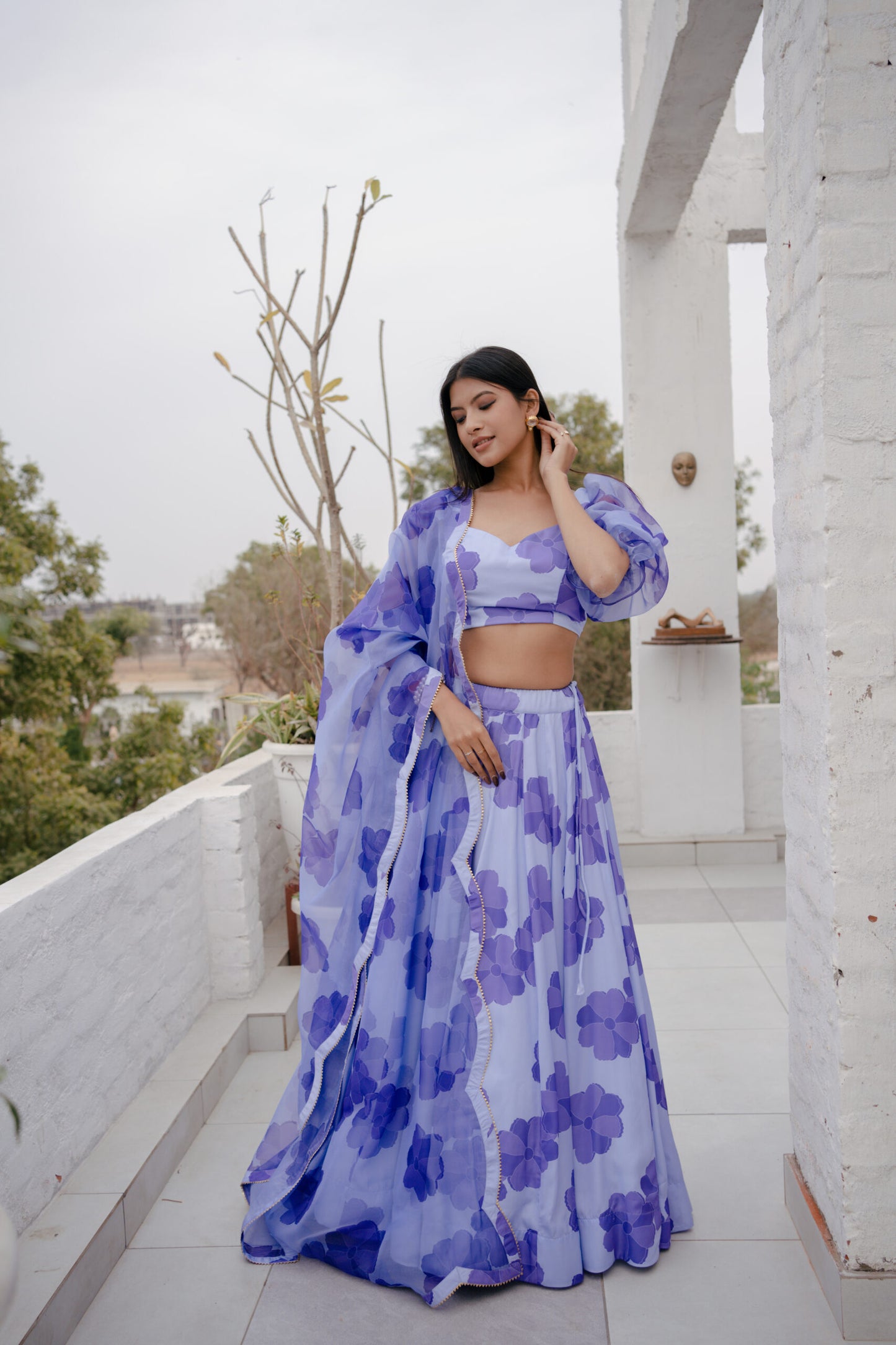 Avasha Lavender Blossom Lehenga Set