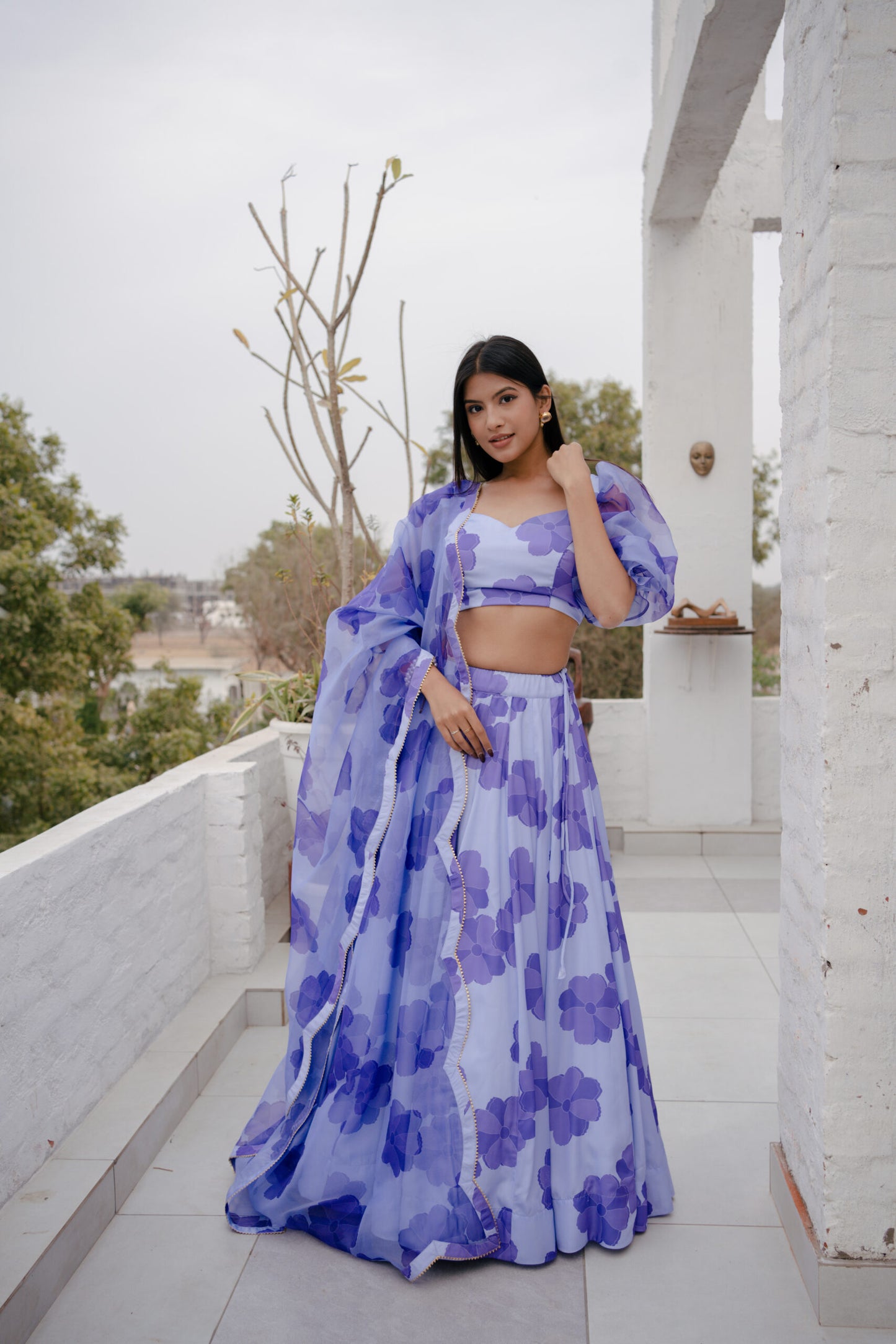 Avasha Lavender Blossom Lehenga Set