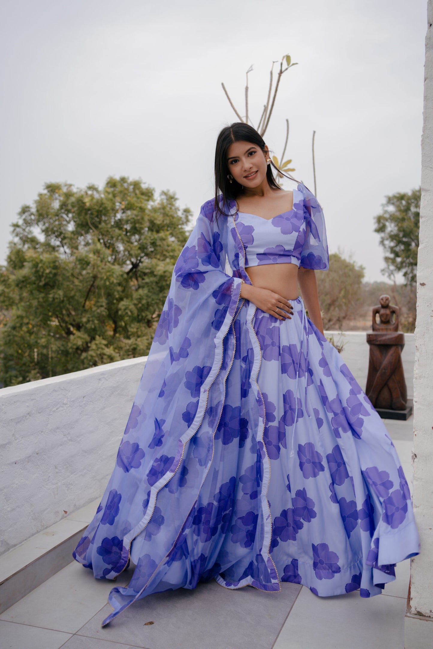 Avasha Lavender Blossom Lehenga Set